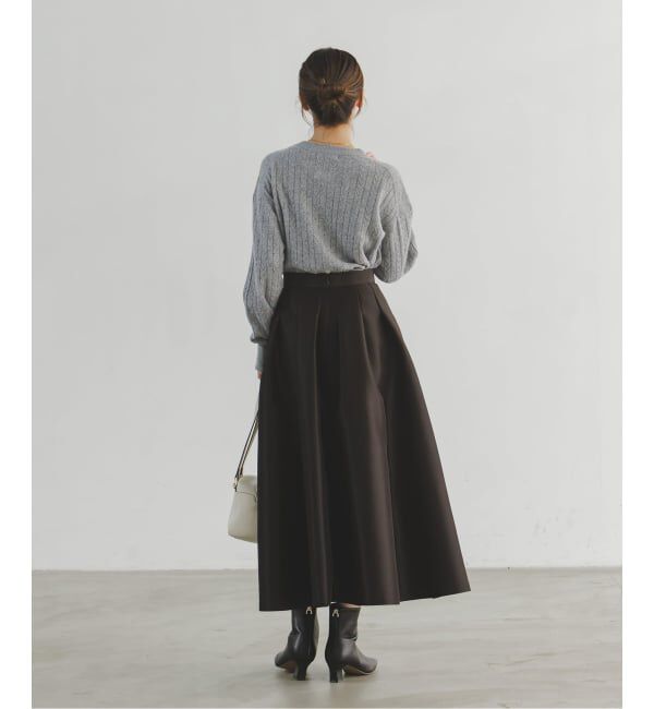 NOBLE「《カシミヤ混》イタリアヤーンケーブ クルーカーディガン」|カーディガン|