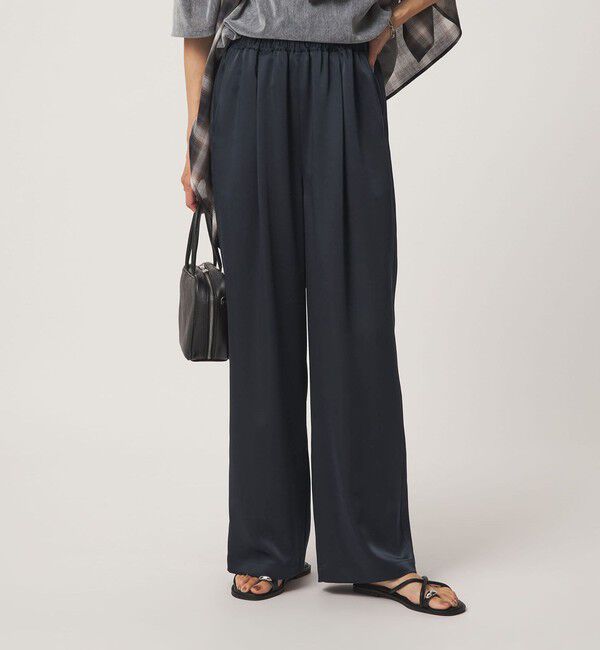UNITED ARROWS green label relaxing「サテン パンツ」|その他|NAVY