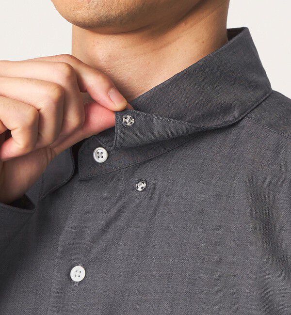 UNITED ARROWS green label relaxing「エブリット コットン ソリッド リラックス スナップ ボタンダウン シャツ -イージーアイロン-」|シャツ・ブラウス|