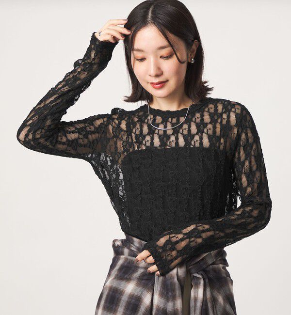 UNITED ARROWS green label relaxing「【WEB限定】＜at ease＞レース カットソー」|Tシャツ・カットソー|