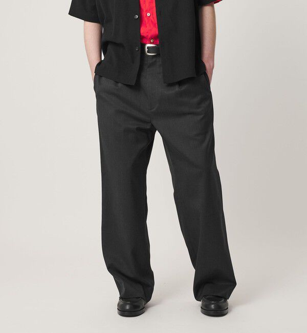 BEAUTY&YOUTH UNITED ARROWS「トロピカル ワイド テーパード スラックス NO.9 ウォッシャブル」|チノ|DK.GRAY