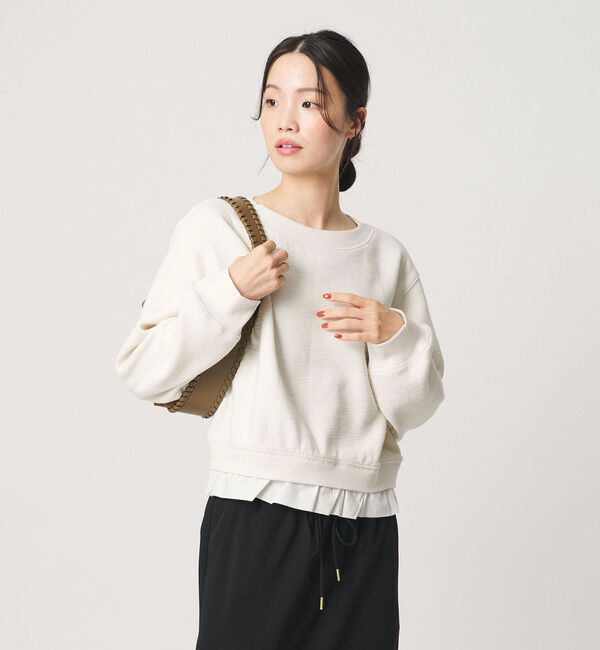 BEAUTY&YOUTH UNITED ARROWS「コットン ダブルフェイス ドッキング プルオーバー」|Tシャツ・カットソー|OFF WHITE