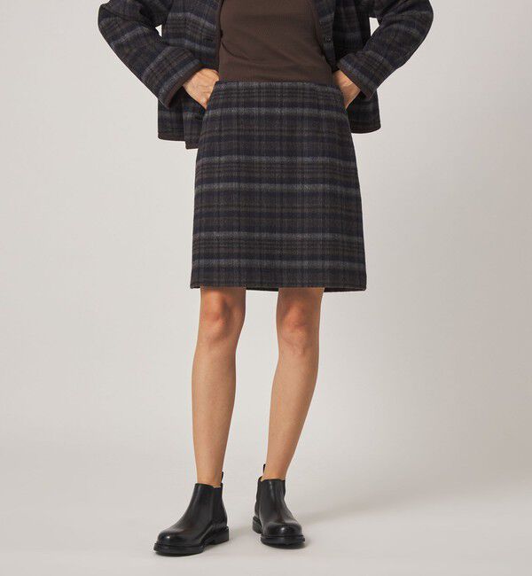 STEVEN ALAN「＜Steven Alan＞チェック ミニ スカート」|スカート|BLACK