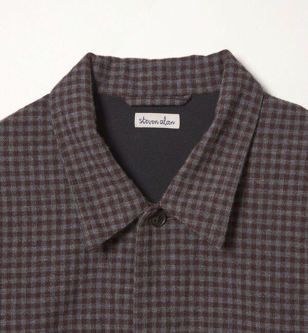 STEVEN ALAN「＜Steven Alan＞ ウォッシュド ウール チェック オープンカラー オーバー シャツ」|シャツ・ブラウス|