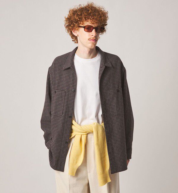 STEVEN ALAN「＜Steven Alan＞ ウォッシュド ウール チェック オープンカラー オーバー シャツ」|シャツ・ブラウス|