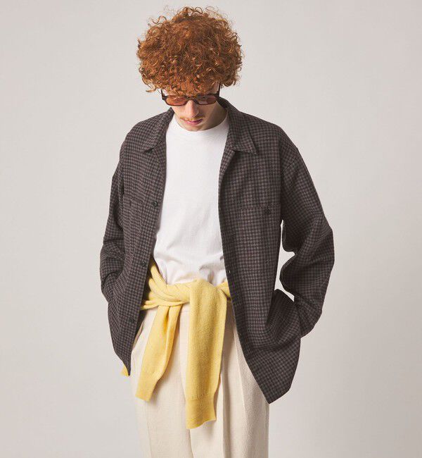STEVEN ALAN「＜Steven Alan＞ ウォッシュド ウール チェック オープンカラー オーバー シャツ」|シャツ・ブラウス|