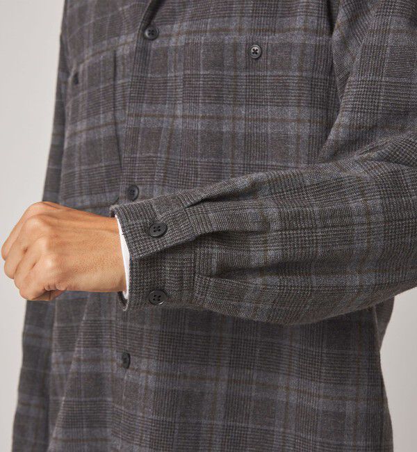 STEVEN ALAN「＜Steven Alan＞ ウォッシュド ウール チェック オープンカラー オーバー シャツ」|シャツ・ブラウス|