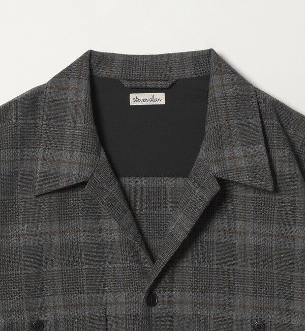 STEVEN ALAN「＜Steven Alan＞ ウォッシュド ウール チェック オープンカラー オーバー シャツ」|シャツ・ブラウス|
