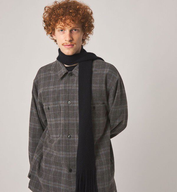STEVEN ALAN「＜Steven Alan＞ ウォッシュド ウール チェック オープンカラー オーバー シャツ」|シャツ・ブラウス|