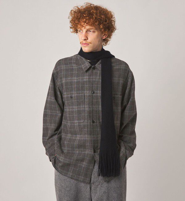 STEVEN ALAN「＜Steven Alan＞ ウォッシュド ウール チェック オープンカラー オーバー シャツ」|シャツ・ブラウス|
