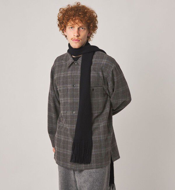 STEVEN ALAN「＜Steven Alan＞ ウォッシュド ウール チェック オープンカラー オーバー シャツ」|シャツ・ブラウス|