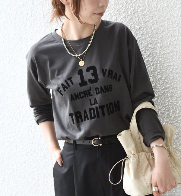 SHIPS Colors 「《一部追加予約》【WEB限定】〈洗濯機可能〉フロッキー ロゴ TEE（ロンT）◇」|Tシャツ・カットソー|