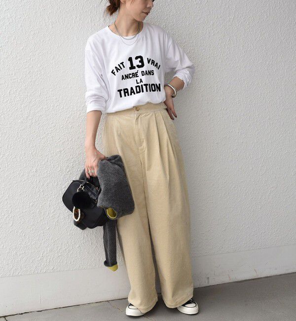 SHIPS Colors 「《一部追加予約》【WEB限定】〈洗濯機可能〉フロッキー ロゴ TEE（ロンT）◇」|Tシャツ・カットソー|