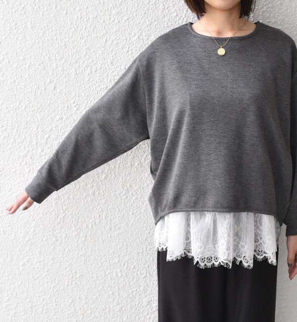 SHIPS Colors 「〈手洗い可能〉レースタンクトップ セット プルオーバー◇」|Tシャツ・カットソー|