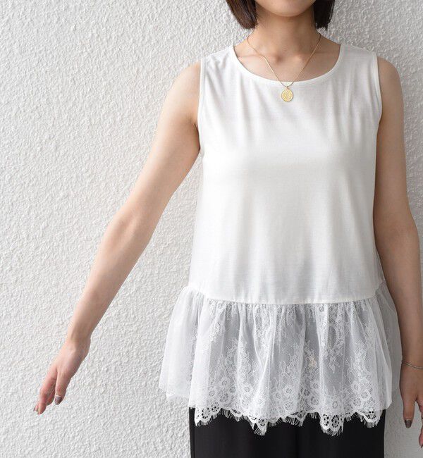 SHIPS Colors 「〈手洗い可能〉レースタンクトップ セット プルオーバー◇」|Tシャツ・カットソー|
