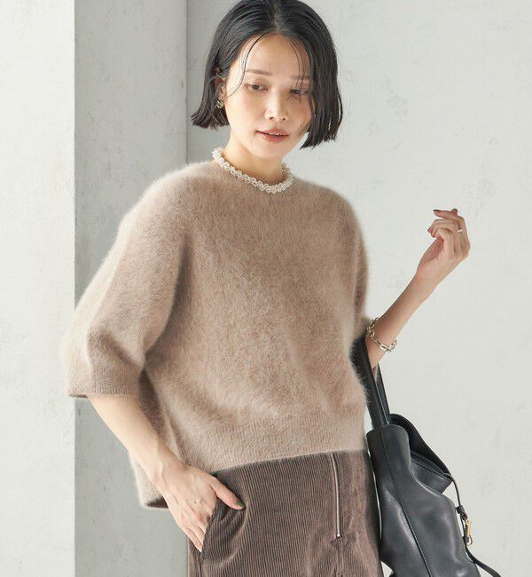 SHIPS for women「《予約》杢 フォックス カシミヤ 半袖 プルオーバー」|ニット・セーター|