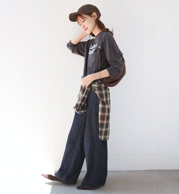 SHIPS for women「メルティ コットン ロゴ ロング スリーブ TEE」|Tシャツ・カットソー|