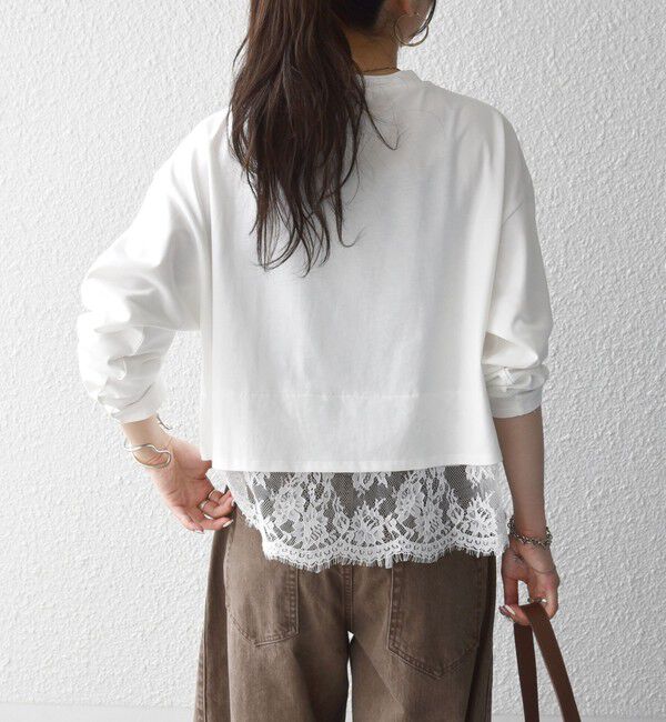 SHIPS any「〈洗濯機可能〉ジップ レース ヘム ロングスリーブ TEE」|Tシャツ・カットソー|