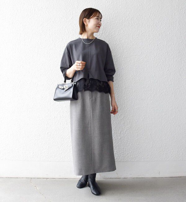 SHIPS any「〈洗濯機可能〉ジップ レース ヘム ロングスリーブ TEE」|Tシャツ・カットソー|