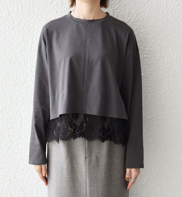 SHIPS any「〈洗濯機可能〉ジップ レース ヘム ロングスリーブ TEE」|Tシャツ・カットソー|