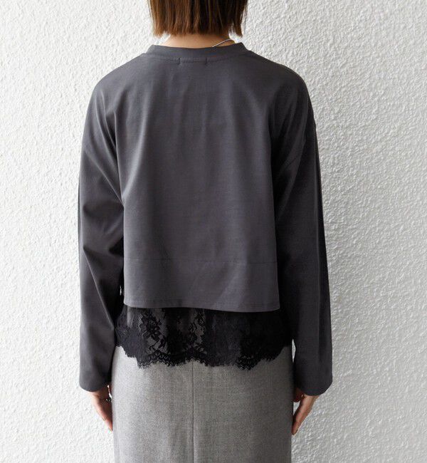 SHIPS any「〈洗濯機可能〉ジップ レース ヘム ロングスリーブ TEE」|Tシャツ・カットソー|