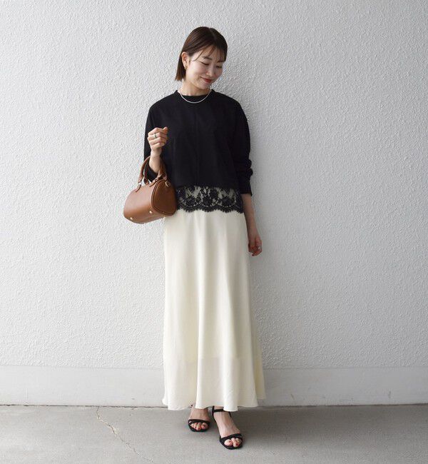 SHIPS any「〈洗濯機可能〉ジップ レース ヘム ロングスリーブ TEE」|Tシャツ・カットソー|