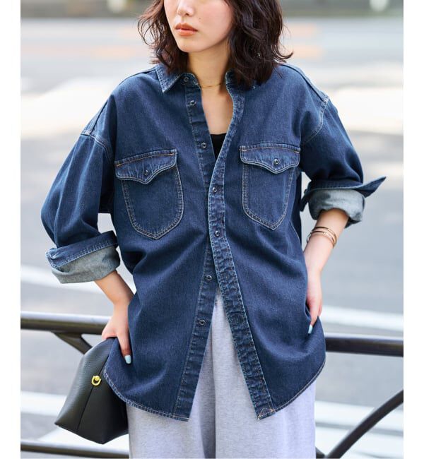 SLOBE IENA「《WEB限定/追加》LE DENIM BDUデニムシャツ」|シャツ・ブラウス|