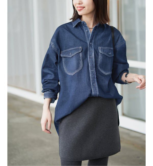 SLOBE IENA「《WEB限定/追加》LE DENIM BDUデニムシャツ」|シャツ・ブラウス|