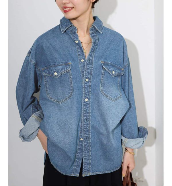 SLOBE IENA「《WEB限定/追加》LE DENIM BDUデニムシャツ」|シャツ・ブラウス|