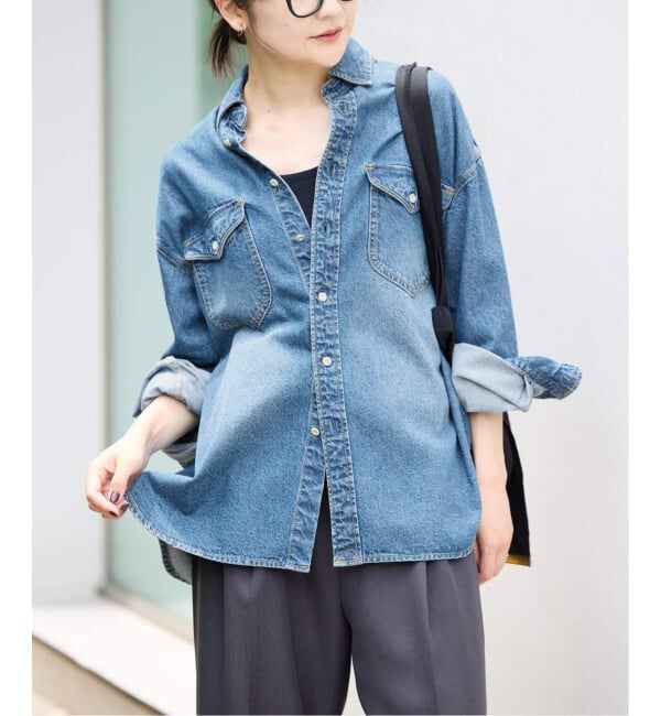 SLOBE IENA「《WEB限定/追加》LE DENIM BDUデニムシャツ」|シャツ・ブラウス|