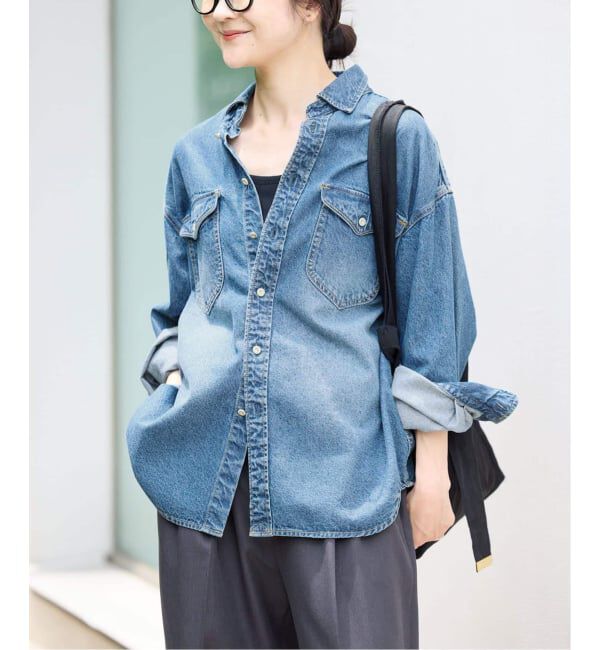 SLOBE IENA「《WEB限定/追加》LE DENIM BDUデニムシャツ」|シャツ・ブラウス|