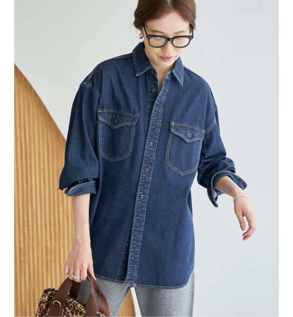 SLOBE IENA「《WEB限定/追加》LE DENIM BDUデニムシャツ」|シャツ・ブラウス|