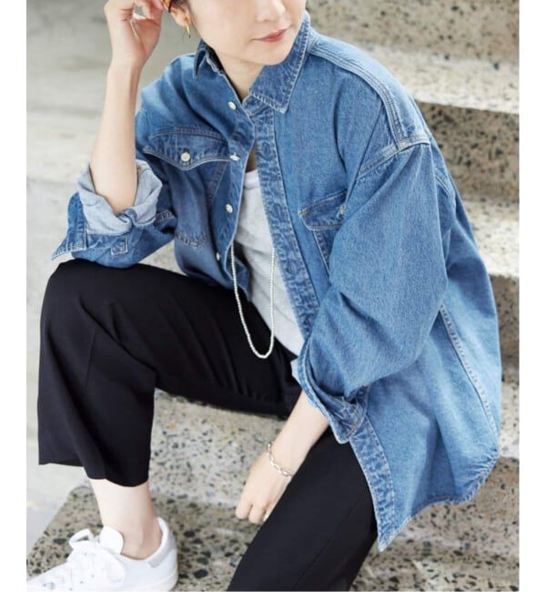 SLOBE IENA「《WEB限定/追加》LE DENIM BDUデニムシャツ」|シャツ・ブラウス|