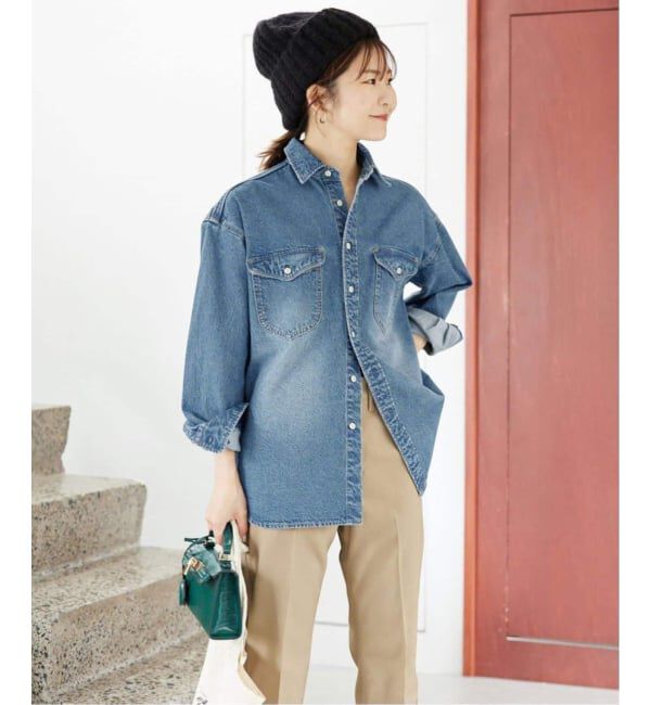 SLOBE IENA「《WEB限定/追加》LE DENIM BDUデニムシャツ」|シャツ・ブラウス|