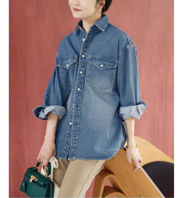 SLOBE IENA「《WEB限定/追加》LE DENIM BDUデニムシャツ」|シャツ・ブラウス|