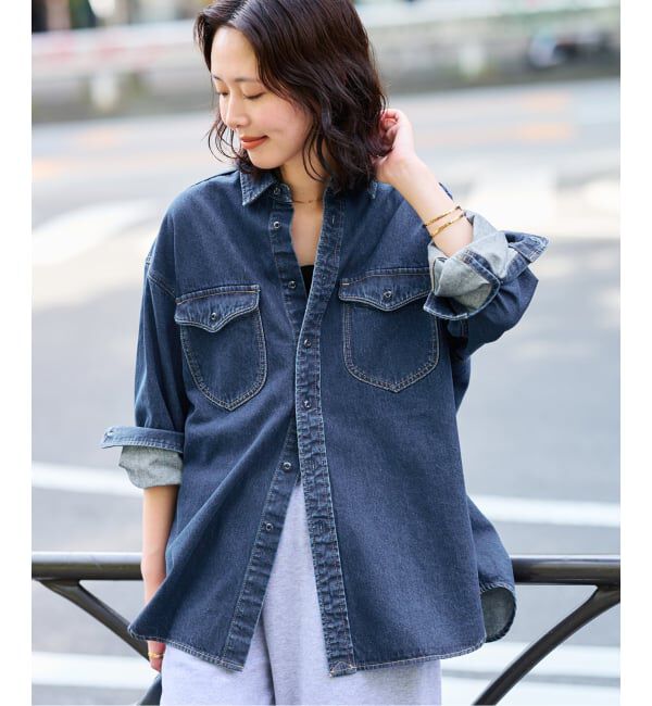 SLOBE IENA「《WEB限定/追加》LE DENIM BDUデニムシャツ」|シャツ・ブラウス|
