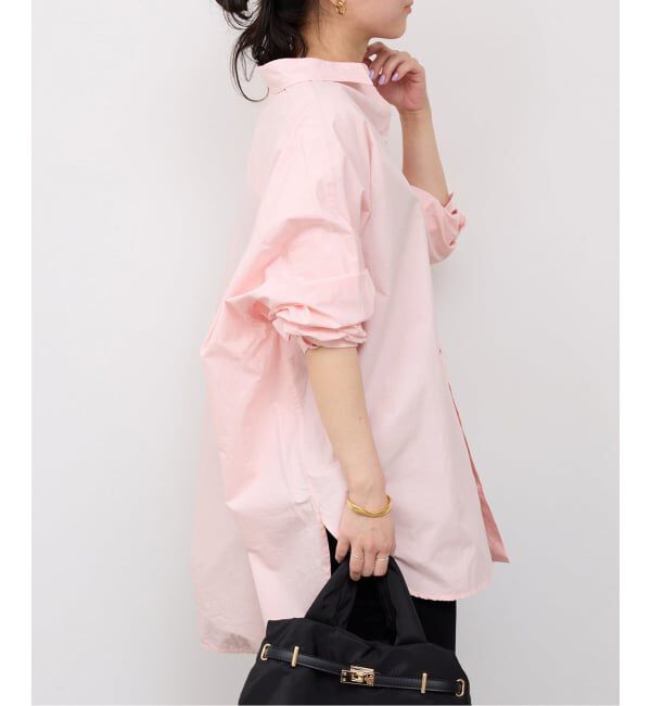 SLOBE IENA「《WEB限定/追加2》オーバーサイズシャツ」|シャツ・ブラウス|ピンク A