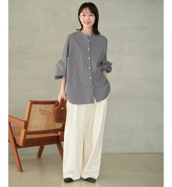 SLOBE IENA「《WEB限定/追加2予約》ピンタックバルーンスリーブブラウス」|シャツ・ブラウス|