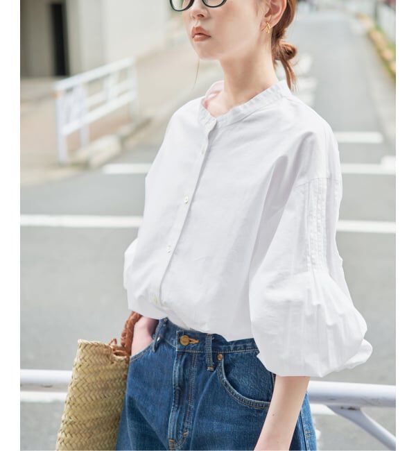 SLOBE IENA「《WEB限定/追加2予約》ピンタックバルーンスリーブブラウス」|シャツ・ブラウス|