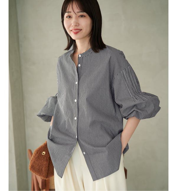 SLOBE IENA「《WEB限定/追加2予約》ピンタックバルーンスリーブブラウス」|シャツ・ブラウス|