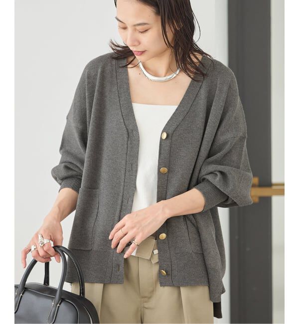 JOURNAL STANDARD「《WEB限定》ウォッシャブルTEXBRID Vネックカーディガン」|カーディガン|グレー