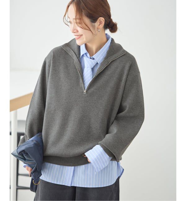 JOURNAL STANDARD「《WEB限定》ウォッシャブルTEXBRID ハーフZIP」|ニット・セーター|グレーA