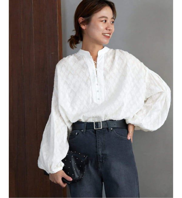 JOURNAL STANDARD relume「《WEB限定追加》コットンジャガードギャザーブラウス」|シャツ・ブラウス|