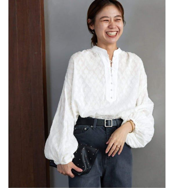 JOURNAL STANDARD relume「《WEB限定追加》コットンジャガードギャザーブラウス」|シャツ・ブラウス|