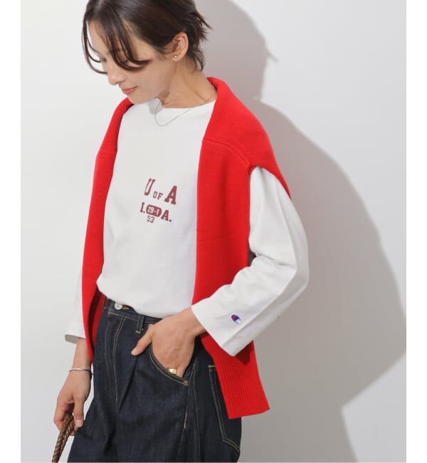 JOURNAL STANDARD relume「別注【MAKI&times;Champion/チャンピオン】ロングスリーブTEE」|Tシャツ・カットソー|ホワイト