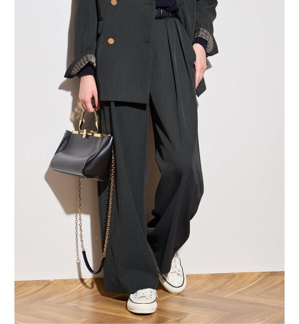 journal standard L'essage「ヴィスポリギャバパンツ（グレーA・ネイビー）」|スラックス|