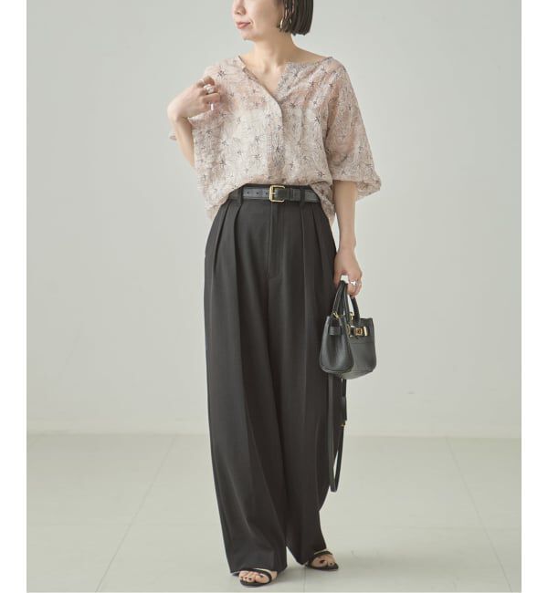 journal standard L'essage「ヴィスポリギャバパンツ（グレーA・ネイビー）」|スラックス|