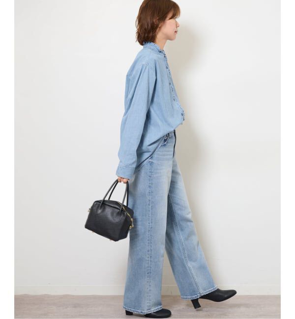 JOURNAL STANDARD relume「《追加5》スタンドネックデニムフリルブラウス」|シャツ・ブラウス|