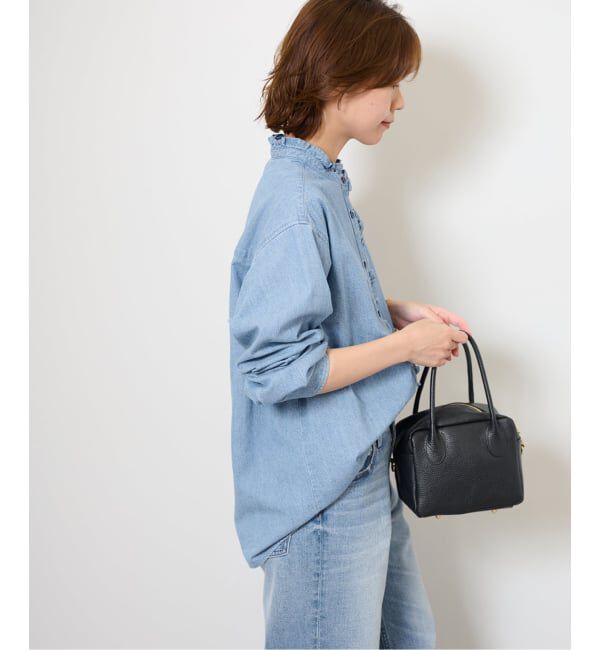 JOURNAL STANDARD relume「《追加5》スタンドネックデニムフリルブラウス」|シャツ・ブラウス|