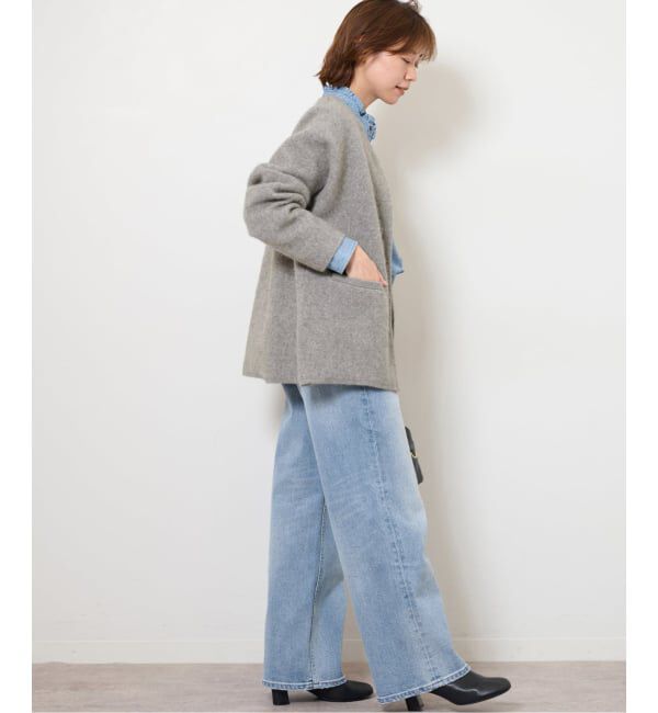 JOURNAL STANDARD relume「《追加5》スタンドネックデニムフリルブラウス」|シャツ・ブラウス|